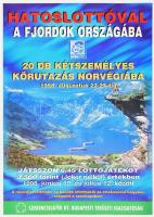 1998 Hatoslottóval a fjordok országába plakát, 42×29 cm