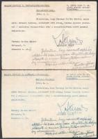 1944. Szolgálati jegy, 2 db (egy eredeti és a másolata).1944. október 5. A Magyar Királyi I. Hadtestparancsnokság által kiadott sorozó papír. A bejegyzés szerint a behívott nem jelent meg a sorozó bizottság előtt.
