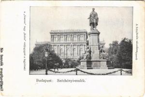 Budapest V. Széchenyi szobor. Hátoldalon Schicht-féle mosó- és háztartási szappan reklám (vágott / cut)