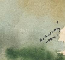 Kolozsváry (?) jelzéssel: Kertek alján. Akvarell, papír. Fa keretben, 20,5x30 cm