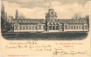 1899 (Vorläufer) Budapest XIII. Szt. Margitsziget fürdő épület. Grassmann kiadása