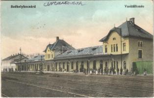 1917 Székelykocsárd, Kocsárd, Lunca Muresului; vasútállomás. Vasúti levelezőlapárusítás 5916. / railway station (EK)