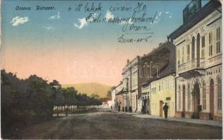 1914 Orsova, Dunasor, Magyar Király szálloda, üzletek / street view, hotel, shops (r)