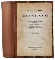 Stephanus Sipos: Enchiridion iuris canonici. Róma, 1954, Orbis Catholicus- Herder. Félvászon kötésben, kissé kopott borítóval, de egyébként szép állapotban.