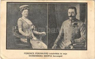 Ferenc Ferdinánd trónörökös és neje Hohenberg Zsófia hercegnő. Grindlinger J. kiadása / Archduke Franz Ferdinand of Austria, Sophie, Duchess of Hohenberg (EK)