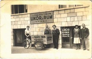 Budapest XIV. Zugló, Vitéz Takáts Tibor likőr és rum gyára és irodája, tricikli. Újvidék utca 4. photo (fa)