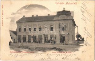 1900 Hatvan, Hatvanvidéki takarékpénztár, Posta és távirda hivatal, Gaál Ignácz üzlete (EK)