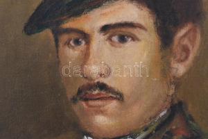 Nagy István jelzéssel: Katona. Olaj, vászon. Kissé sérült fa keretben, 55×40 cm