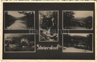 Stájerlak, Steierlak, Stájerlakanina, Steierdorf, Anina; mozaiklap. Alfred Berger / multi-view postcard (ragasztónyom / glue mark)