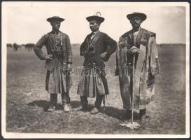 Kankowszky Ervin (1884-1945) : 5 db hortobágyi pásztor idillt ábrázoló, pecséttel jelzett, vintage f...