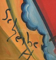 Scheiber jelzéssel: Hölgy kalapban. Olaj, vászon. Kissé sérült. Fa keretben. 52x38,5 cm