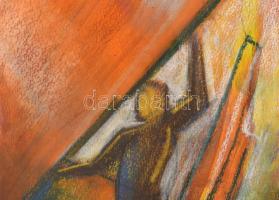 Egry József jelzéssel: Vitorlás. Pasztell, papír. Lap széle kissé sérült. Üvegezett fa keretben. 43x...