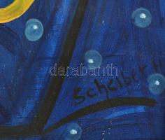 Scheiber H jelzéssel: Zenekar. Olaj, falemez. Fa keretben. 60x59,5 cm