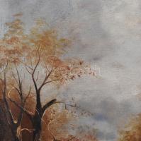 K Spányi B jelzéssel: Nyáj. Olaj, vászon. Dekoratív fa keretben. 53x31 cm