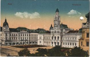 1922 Arad, Városháza tér. Kerpel Izsó kiadása / square, town hall (lyukasztott / punched hole)