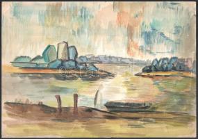 Olvashatatlan jelzéssel 7db vázlat, vegyes technika, papír. szakadt, sérült (Erotikus jelenet, a sem...