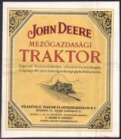 cca 1920-1930 John Deere mezőgazdasági traktor prospektus. Fekete-fehér fotókkal. Bp., én., Athenaeum, 11+1 p. + Cater Pillar Traktorok. Bp., Steyr Művek Rt., foltos, 41x29 cm