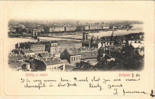 1902 Budapest I. Kilátás a várból, Lánchíd (EK)