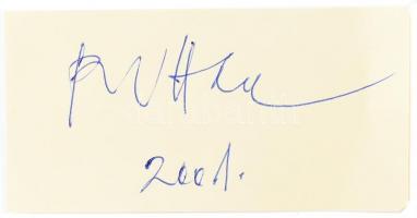 Ruttka Ferenc (1926-2019) díszlettervező, festőművész, dzsesszdobos aláírása kivágáson .