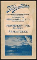 1929 Fehér és Társa Fényképező-gépek és cikkek árjegyzéke, 32 p.