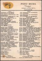 1969-1990 Pest - Buda Vendéglő étlapja 30x21 cm és Hági étterem itallapja (Szeged) 30x11 cm, jó álla...