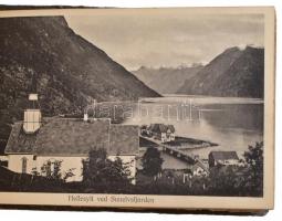 cca 1880 Billeder fra Norge - képek Norvégiából, látványosságokat bemutató album, feliratozott képekkel