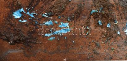 Vojnits Richárd (1942-): Délután. Olaj, farost, jelzett, fa keretben. Fa keretben. Hátoldalán zsűri ...