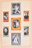 cca 1937 Bunte Filmbilder III. Folge, gyűjtőkönyv, (Greta Garbo, Turay Ida, Lilian Harvey, stb.), hi...