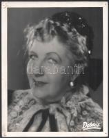 Fedák Sári (1879-1955) színésznő fotója, Délibáb fotó, felületén rajszög ütötte lyukak, 30×23,5 cm