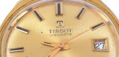 Tissot automata karóra, dátumkijelzővel, üveglapon kis repedéssel, szíj nélkül, d: 3,5 cm