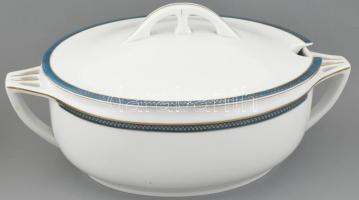 cca. 1930 Schlagenwald porcelán 18 darabos étkészlet, 1 db leveses tál fedővel, 1 db szószos tál fed...