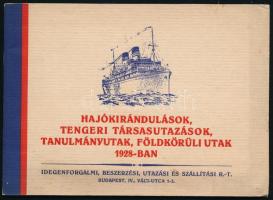 1928 Hajókirándulások, tengeri társas utazások, tanulmányutak, föld körüli utak 1928-ban 46p.
