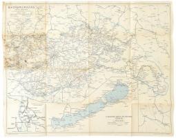 1940 Magyarország Vasúti térképe 50x70 cm kissé foltos