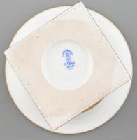 Herendi oroszlán karmos kaspó, kézzel festett, hibátlan, kopott aranyozás, jelzett (1940), ritka, m:...