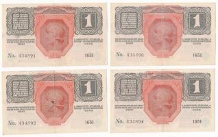 1916. 1K (4x) közeli sorszámok és sorszámkövető párral T:III