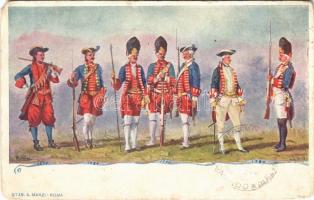 Italian military art postcard, uniforms. Stab. A. Marzi s: Rinaldi (EM)