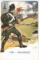 1798 Neuenegg. Le Soldat Suisse a travers les Ages / Der Schweizer-Soldat im Laufe der Jahrhunderte / Swiss military art postcard s: Ed. Elzingre (EK)