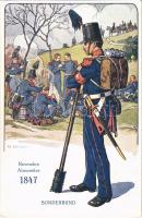 1847 Sonderbund. Le Soldat Suisse a travers les Ages / Der Schweizer-Soldat im Laufe der Jahrhunderte / Swiss military art postcard s: Ed. Elzingre