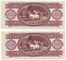 1992. 100Ft (2x) sorszámkövetők "B263 090693 - B263 090693) T:II 
Adamo F37