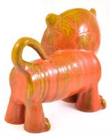 Mázas kerámia oroszlán, jelzés nélkül, hibátlan, 19×13 cm