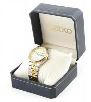 Seiko Solar napelemes óra, dátumkijelzővel, díszdobozában, működik, jó állapotban. (SNE 032) d: 37 m...