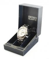 Seiko Sapphire Titanium óra, gyári dobozában, fehér számlapos, jó állapotú, működik. d: 40mm
