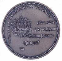 Szabó Tamás (1952-) 2000. "A Magyar Millennium emlékére - Gyöngyös, 2000." kétoldalas, ezü...