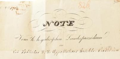 1835 A Galiciai Helytartótanács feljegyzése ex offo levélben Linz városának