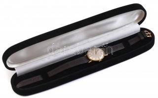 Doxa női mechanikus karóra, új bőrszíjjal, fekete plüss dobozban, működik, d: 2,5 cm