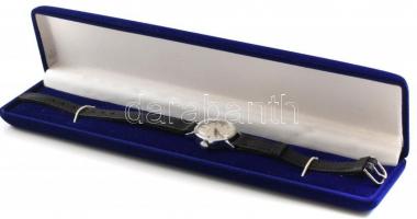 Doxa női mechanikus karóra, új bőrszíjjal, kék plüss dobozban, működik, d: 2,5 cm