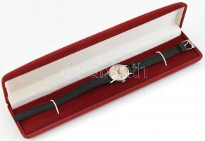 Doxa női mechanikus karóra, új bőrszíjjal, piros plüss dobozban, működik, d: 2,5 cm