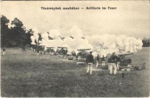 Tüzérségünk munkában / Artillerie im Feuer / WWI Austro-Hungarian K.u.K. military, artillery firing guns (EK)