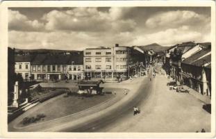 1954 Liptószentmiklós, Liptovsky Mikulás; tér, üzletek, automobilok / square, shops, automobiles (fa)