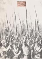 Ék Sándor munkái - 44 darabos kommunista propaganda mappa, Bp., 1951, Művészeti Alkotások Vállalat, ...